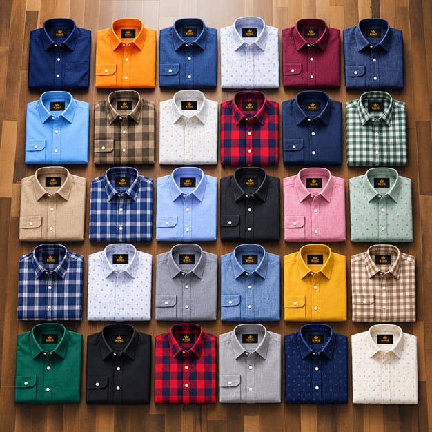 King For Cotton shirt collection in assorted fabrics and colours